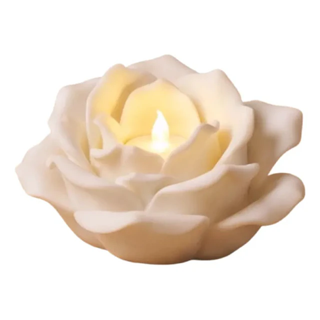 Portavelas Led Prints Patro- Rosa Blanca