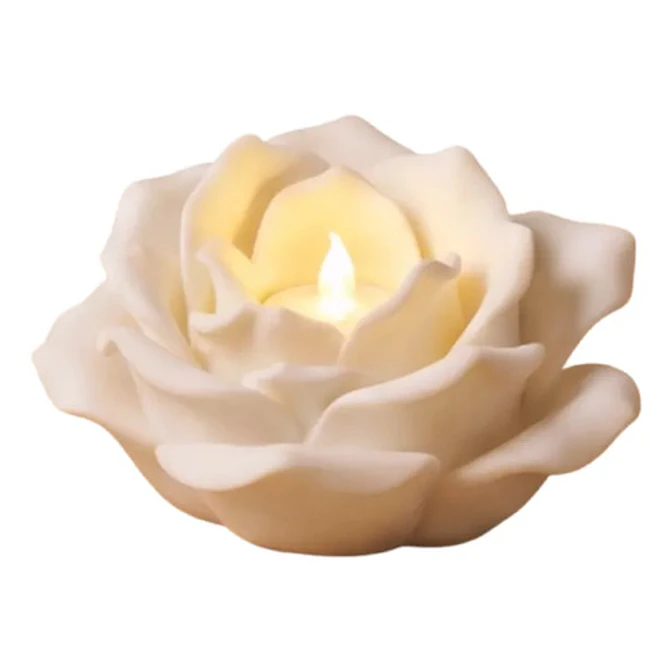Portavelas Led Prints Patro- Rosa Blanca 1