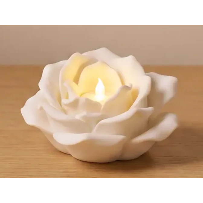 Portavelas Led Prints Patro- Rosa Blanca 2