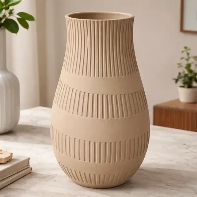 Decoración Prints Patro- Jarrón Estilo Acanalado Minimalista