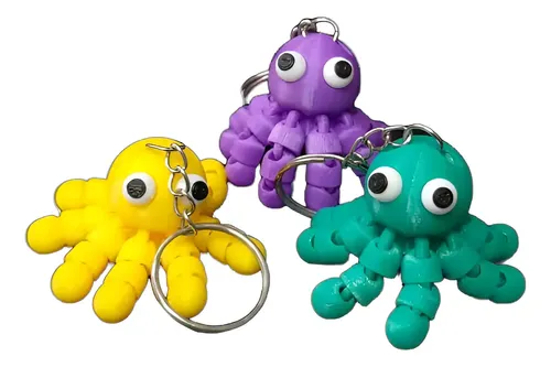 Pulpo Articulado - Llavero (pack 3 Unidades)