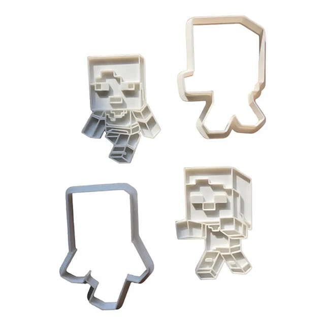 Cortador De Galletas Steve Zombie Minecraft (2 Unidades)