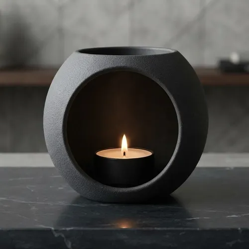 Portavela - Decoracion Minimalista Negra
