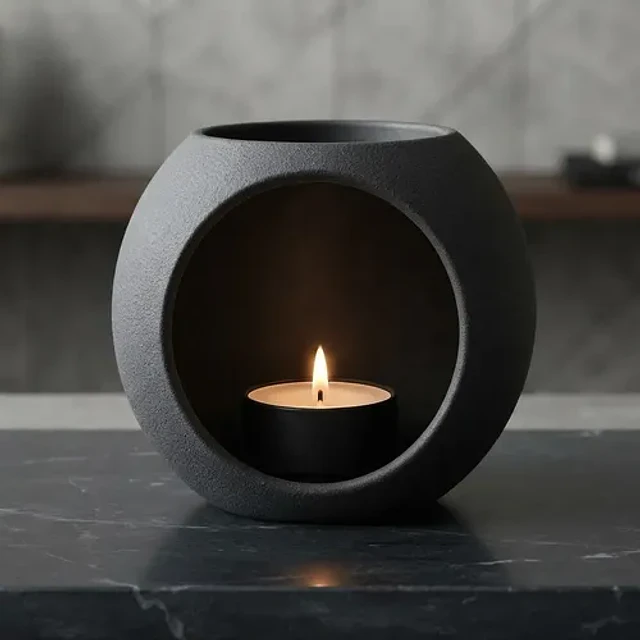 Portavela - Decoracion Minimalista Negra