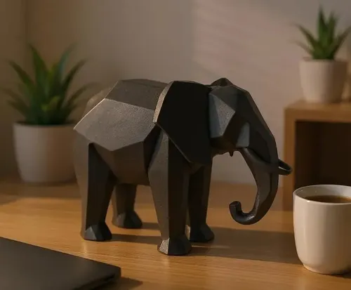 Decoración - Elefante Polígono Minimalista - Foto 2