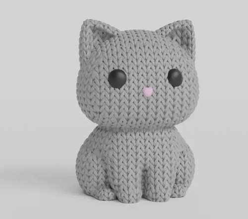 Mini Figura - Gato Estilo Tejido - Foto 2
