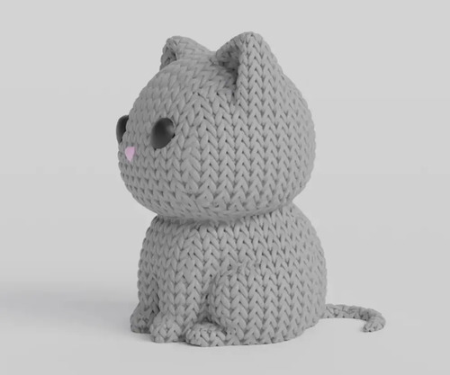 Mini Figura - Gato Estilo Tejido - Foto 3