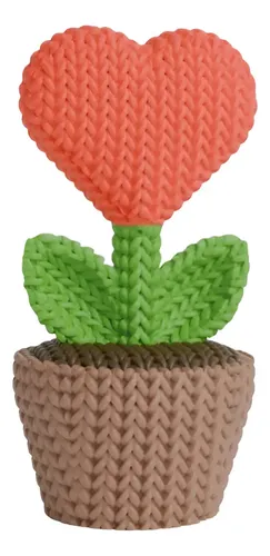 Mini Figura - Planta Corazón Estilo Tejido
