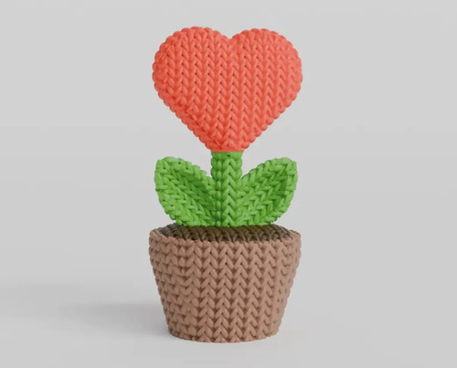Mini Figura - Planta Corazón Estilo Tejido - Foto 2