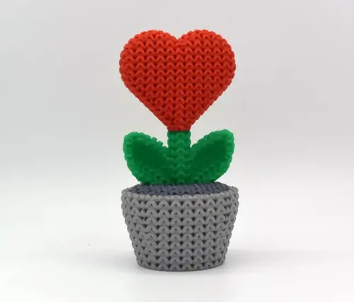 Mini Figura - Planta Corazón Estilo Tejido - Foto 3