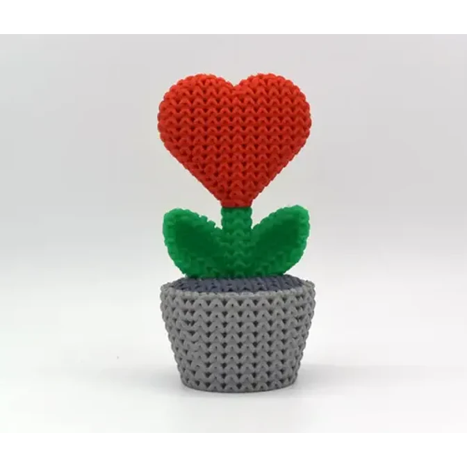 Mini Figura - Planta Corazón Estilo Tejido 3