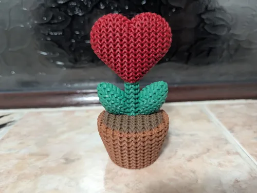 Mini Figura - Planta Corazón Estilo Tejido - Foto 4