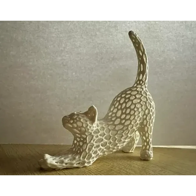 Decoración Voronoi - Gato Estirado 4