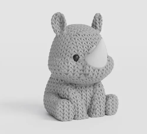 Mini Figura - Rinoceronte Estilo Tejido - Foto 2