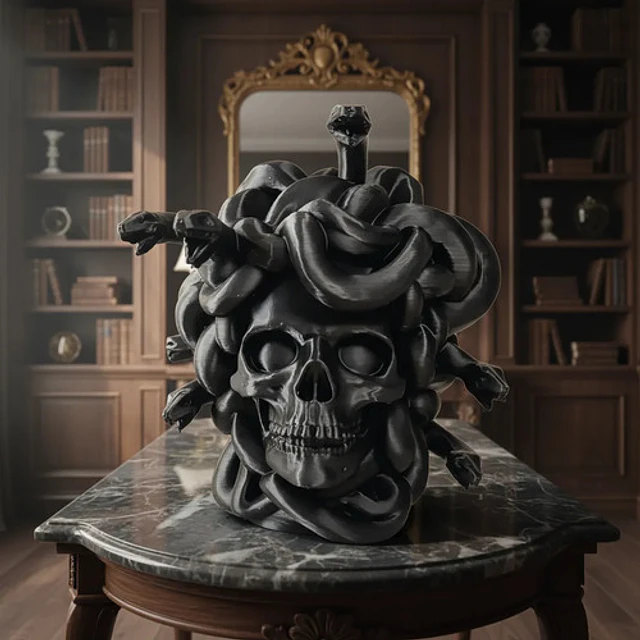 Decoración Prints Patro Cráneo Medusa