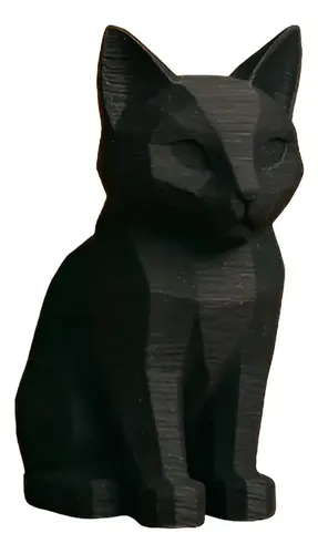 Gato Negro Estilo Poligonal - Decoración Fiesta Halloween