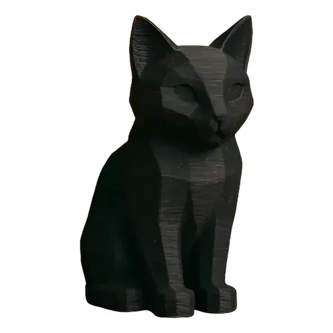 Gato Negro Estilo Poligonal - Decoración Fiesta Halloween 1