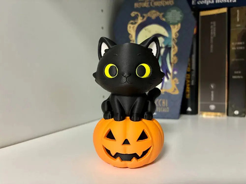 Decoración Halloween - Gato Con Calabaza - Foto 2