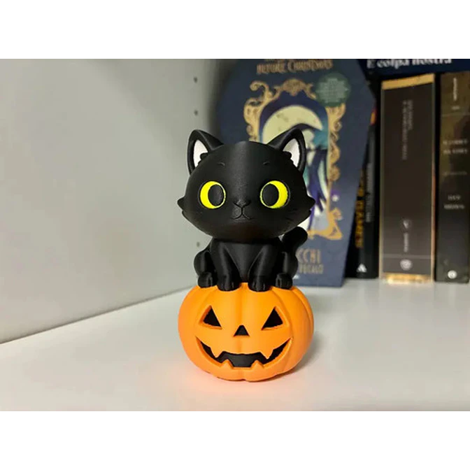 Decoración Halloween - Gato Con Calabaza 2