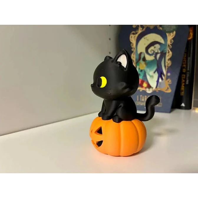 Decoración Halloween - Gato Con Calabaza 3