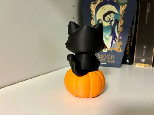 Decoración Halloween - Gato Con Calabaza - Foto 4