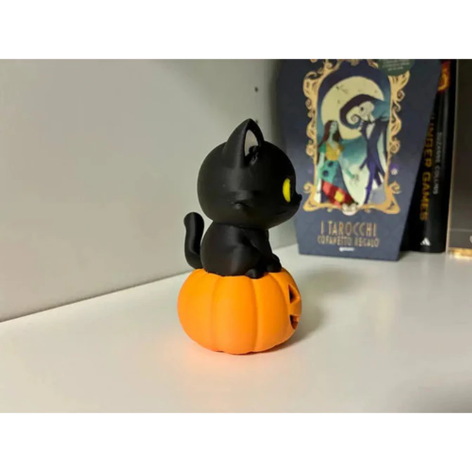 Decoración Halloween - Gato Con Calabaza 5