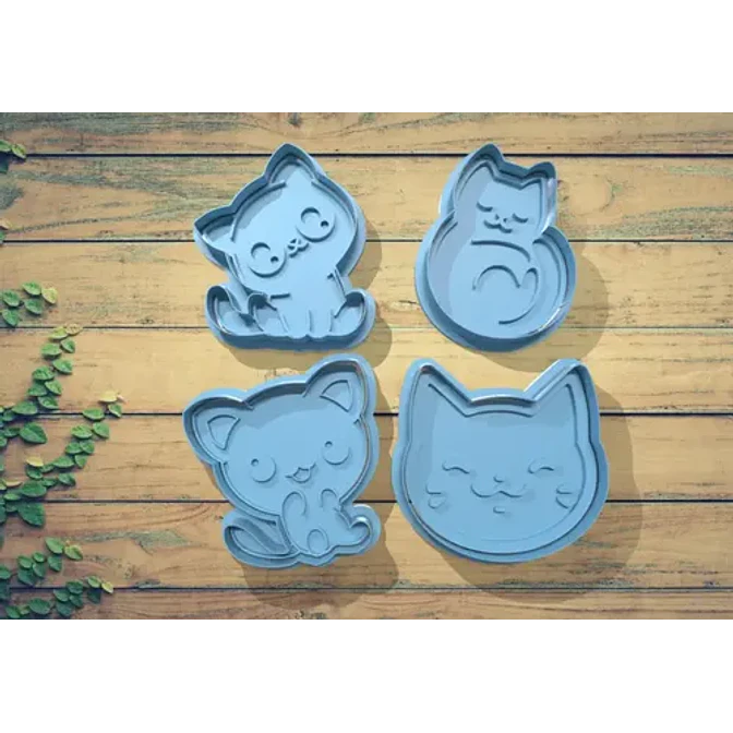 Cortador De Galleta - Gatos (pack 4 Un) 2