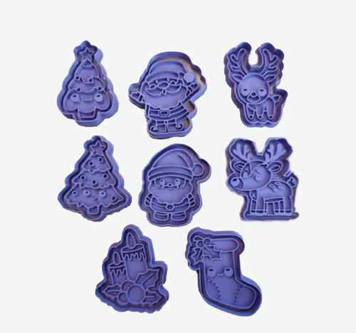 Cortadores De Galletas Navideño Kawaii (pack 8)