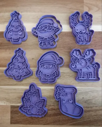 Cortadores De Galletas Navideño Kawaii (pack 8) - Foto 2