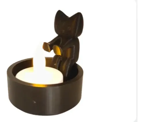 Portavelas Con Forma De Gato