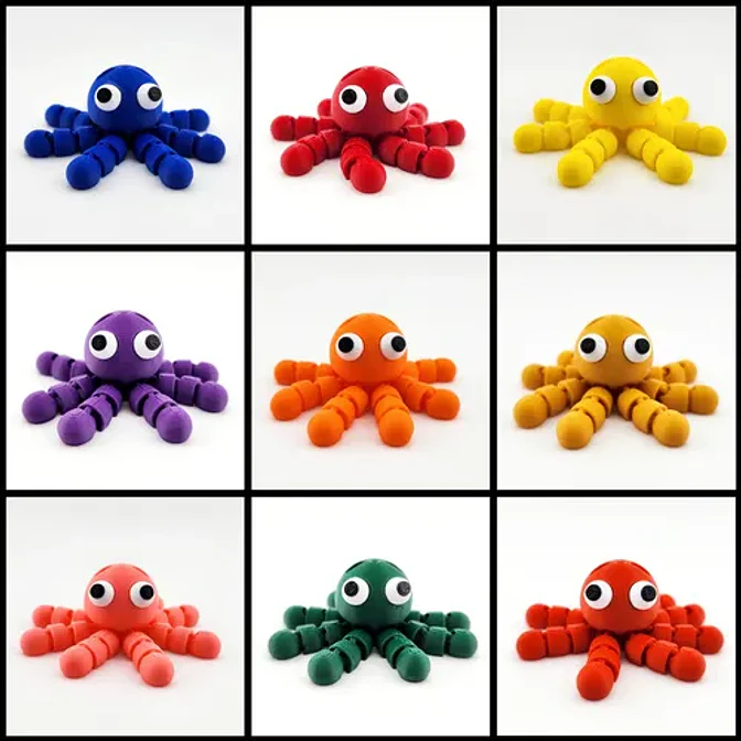 Llavero Flexible De Pulpo Chistoso 3