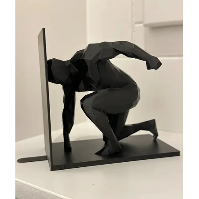 Sujetalibros Hombre Polígono Decorativo Negro 5