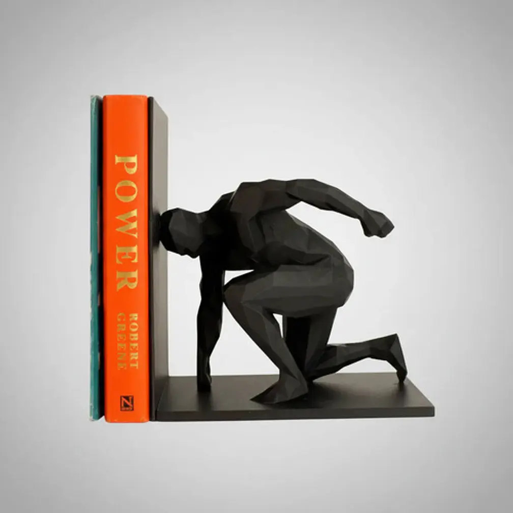 Sujetalibros Hombre Polígono Decorativo Negro 6