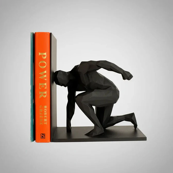 Sujetalibros Hombre Polígono Decorativo Negro 6