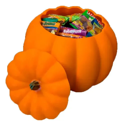 Decoración Cuenco Para Dulces Halloween - Calabaza Con Tapa