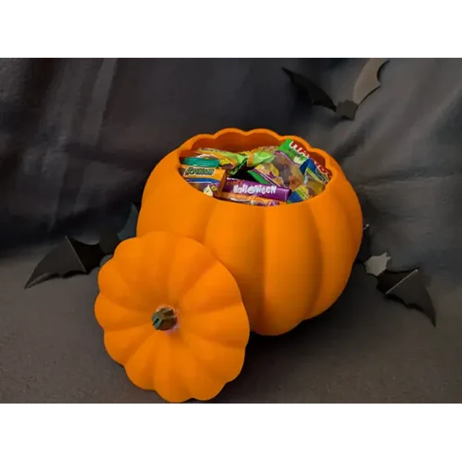Decoración Cuenco Para Dulces Halloween - Calabaza Con Tapa 2