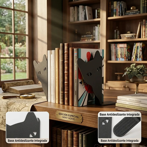 Sujeta Libros - Gato Asomándose - Foto 2