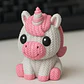 Figura Decoración- Unicornio De Punto Blanco Con Rosa - Miniatura 2
