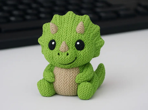 Figura Decorativa- Triceratops De Punto Verde - Foto 2