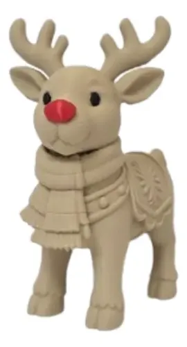 Adorno Navideño- Reno Con Nariz Roja