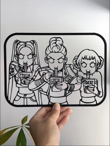 Decoración - Huntrix Comiendo Ramen Para Pared