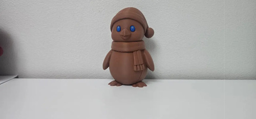 Pingüino Con Sombrero Y Bufanda Figurita De Navidad