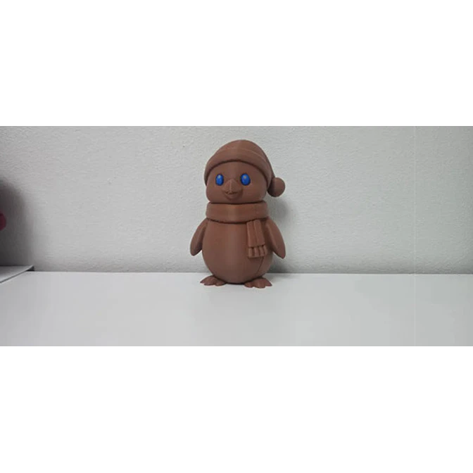 Pingüino Con Sombrero Y Bufanda Figurita De Navidad 1