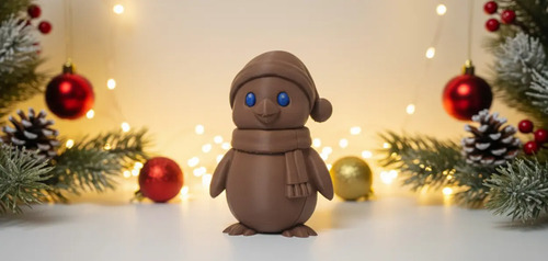 Pingüino Con Sombrero Y Bufanda Figurita De Navidad - Foto 2
