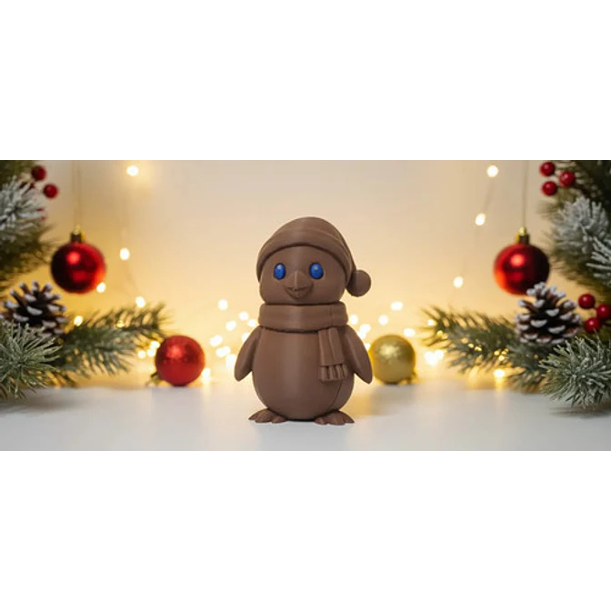 Pingüino Con Sombrero Y Bufanda Figurita De Navidad 2