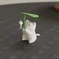 Figura Decorativa Gatito Sosteniendo Una Hoja - Miniatura 1