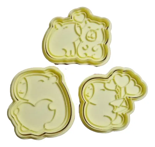 Cortador De Galletas -  Capibara Enamorado (pack 3)