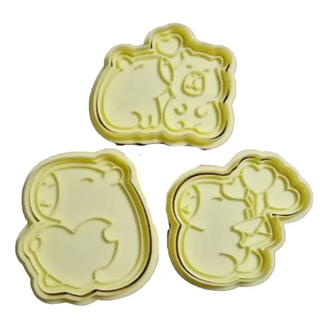 Cortador De Galletas -  Capibara Enamorado (pack 3) 1