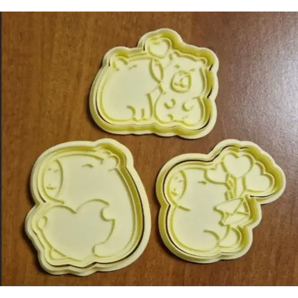 Cortador De Galletas -  Capibara Enamorado (pack 3) 2
