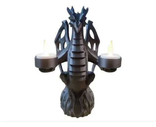 Portavelas Led Dragón Guardián